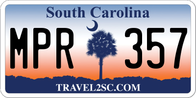 SC license plate MPR357
