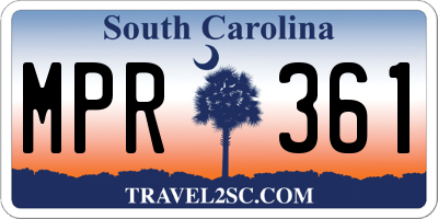 SC license plate MPR361