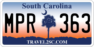 SC license plate MPR363