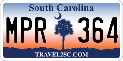 SC license plate MPR364