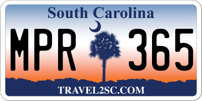 SC license plate MPR365