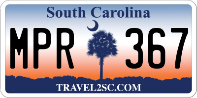 SC license plate MPR367