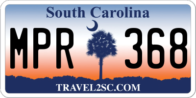 SC license plate MPR368