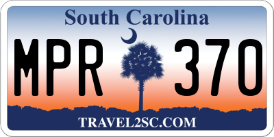 SC license plate MPR370