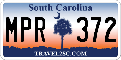 SC license plate MPR372