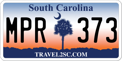 SC license plate MPR373