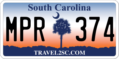 SC license plate MPR374