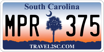 SC license plate MPR375