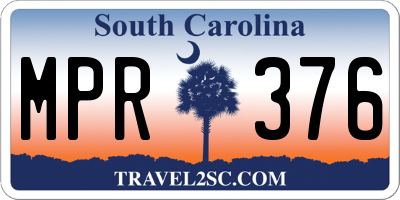 SC license plate MPR376