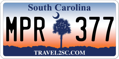 SC license plate MPR377