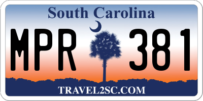 SC license plate MPR381
