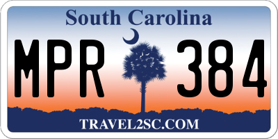 SC license plate MPR384