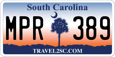SC license plate MPR389