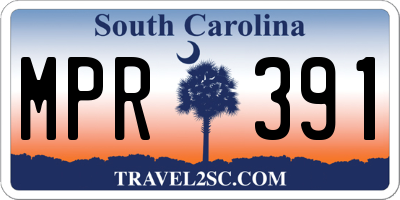 SC license plate MPR391