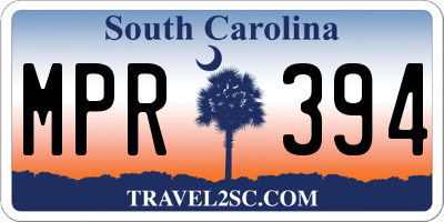 SC license plate MPR394