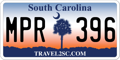 SC license plate MPR396