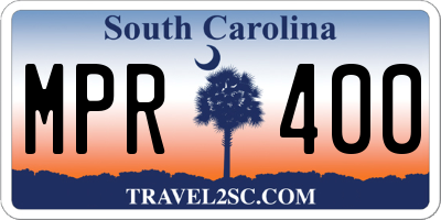 SC license plate MPR400
