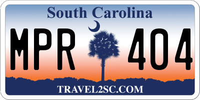SC license plate MPR404