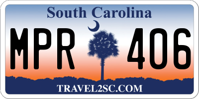 SC license plate MPR406