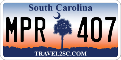 SC license plate MPR407