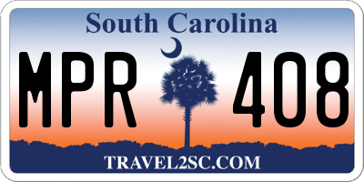 SC license plate MPR408