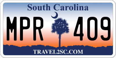 SC license plate MPR409