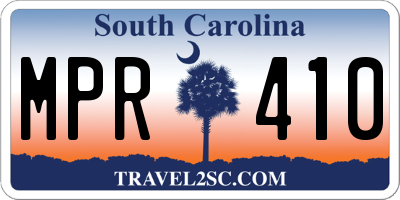 SC license plate MPR410