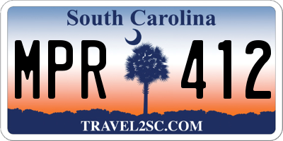 SC license plate MPR412
