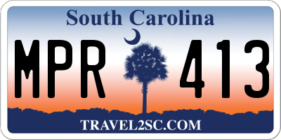 SC license plate MPR413