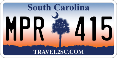 SC license plate MPR415