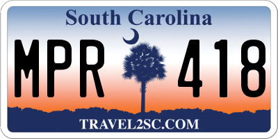 SC license plate MPR418