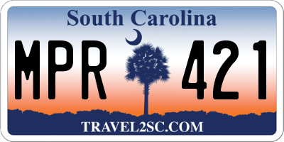 SC license plate MPR421