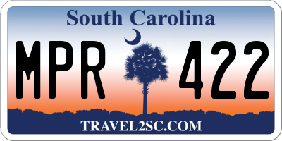 SC license plate MPR422