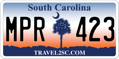 SC license plate MPR423