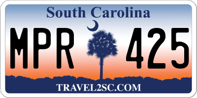 SC license plate MPR425