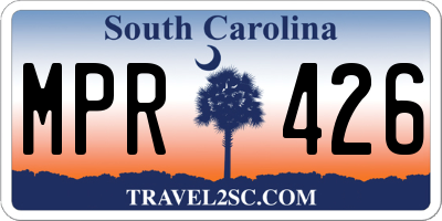 SC license plate MPR426