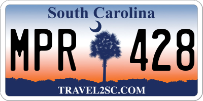 SC license plate MPR428
