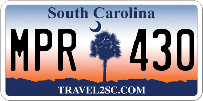 SC license plate MPR430