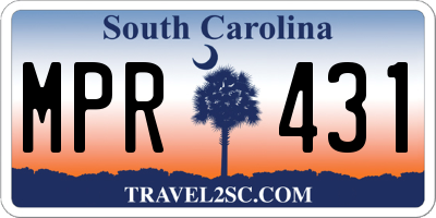 SC license plate MPR431