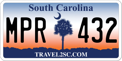 SC license plate MPR432