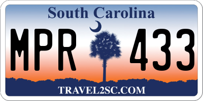 SC license plate MPR433