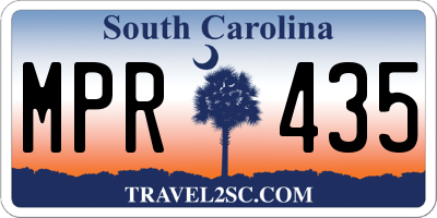 SC license plate MPR435
