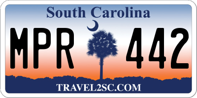 SC license plate MPR442