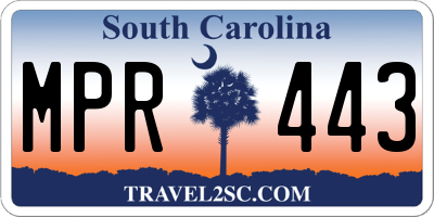 SC license plate MPR443