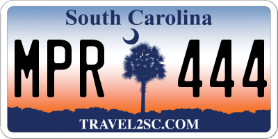 SC license plate MPR444