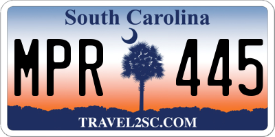 SC license plate MPR445