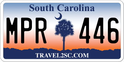 SC license plate MPR446