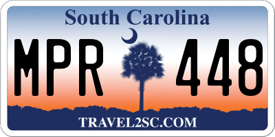SC license plate MPR448