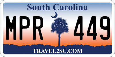 SC license plate MPR449