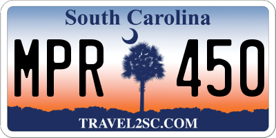 SC license plate MPR450